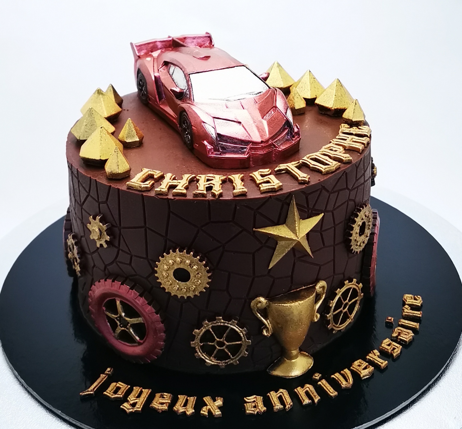 Décoration Gâteau Anniversaire Avion De Course - En Papier Et Bois, 16x13,2 Cm, Pour Garçons Et Filles